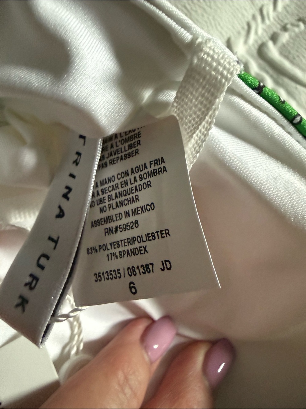 Trina Turk Green White Floral Cactus Swim Top - Picture 6 of 8